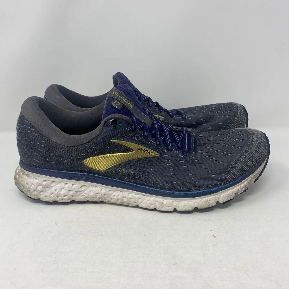 Brooks Glycerin 17 Mens Running Shoes Navy Gold 1102961D048 Size 13